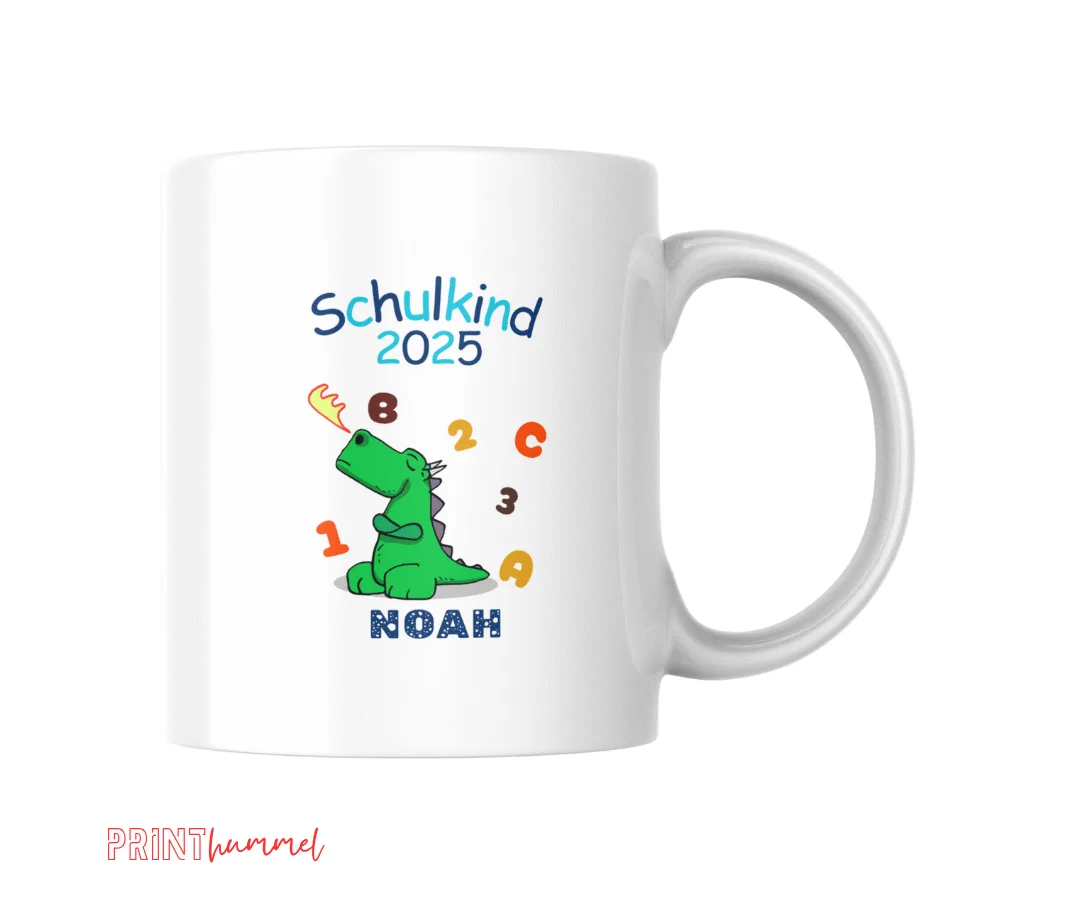 DINO Einschulung Personalisierte Tasse