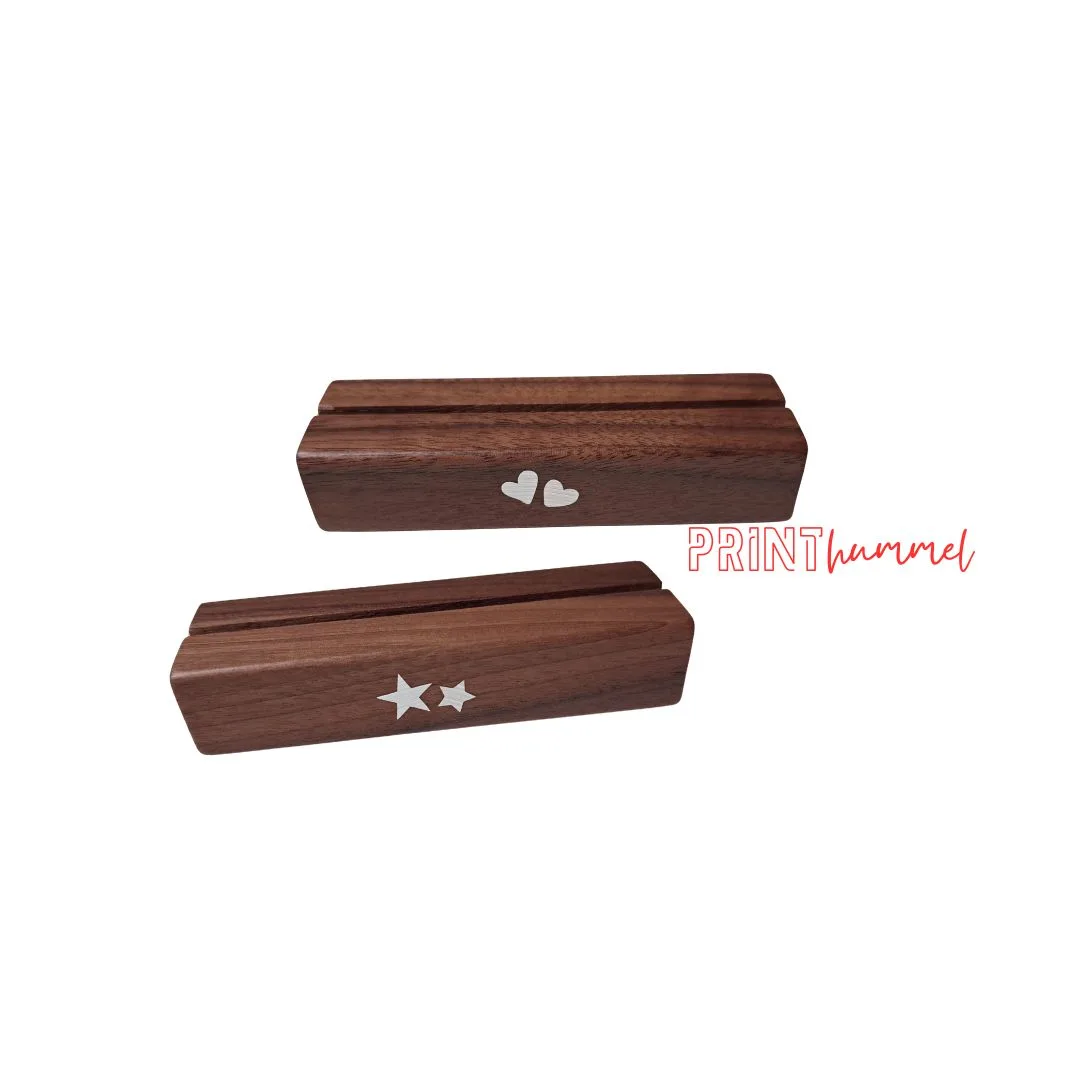 Holz-Bildhalter Nussbaum Silber Sticker Set – Bild 3
