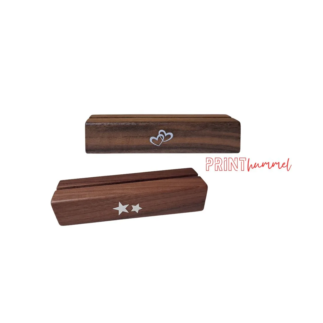Holz-Bildhalter Nussbaum Silber Sticker Set – Bild 5