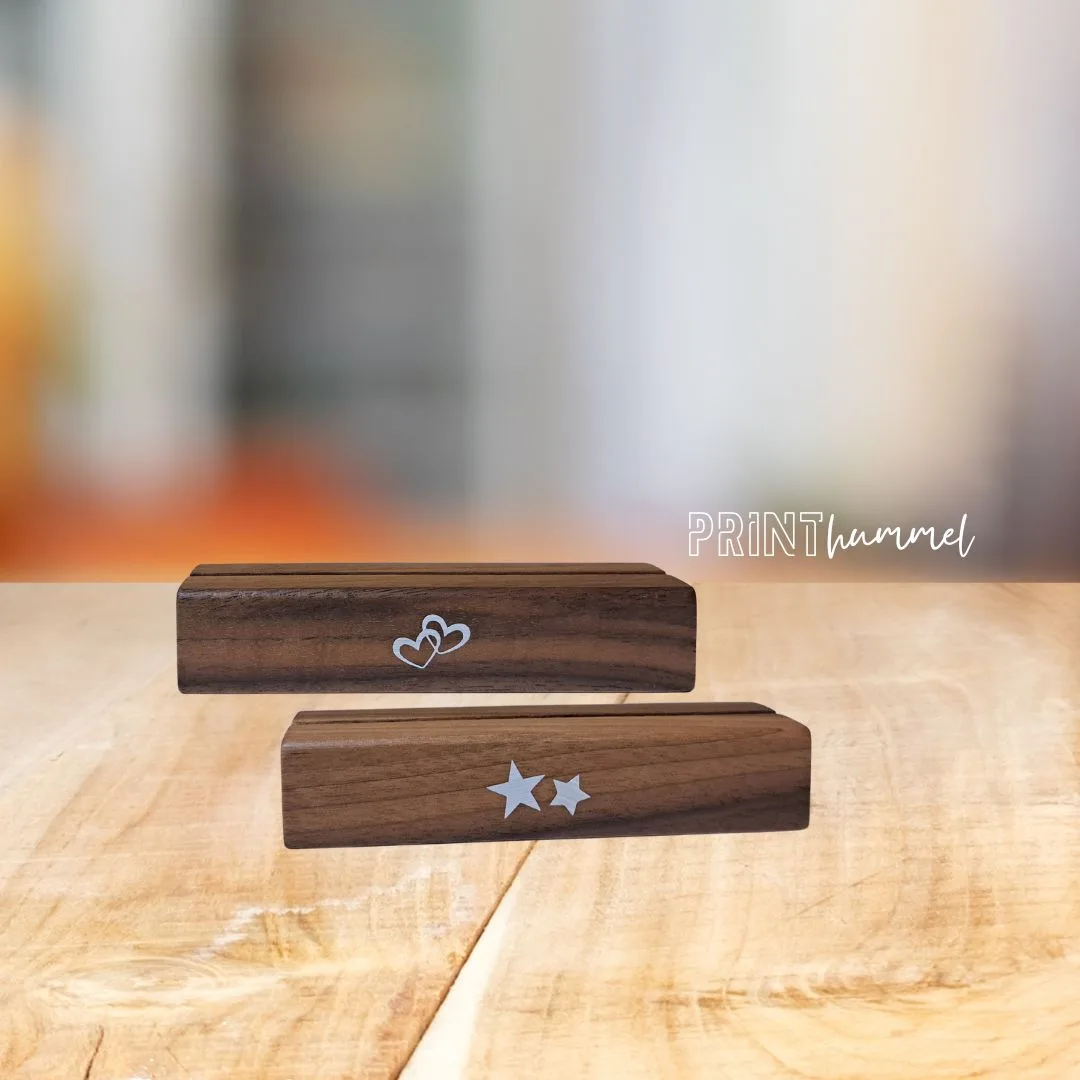 Holz-Bildhalter Nussbaum Silber Sticker Set – Bild 6