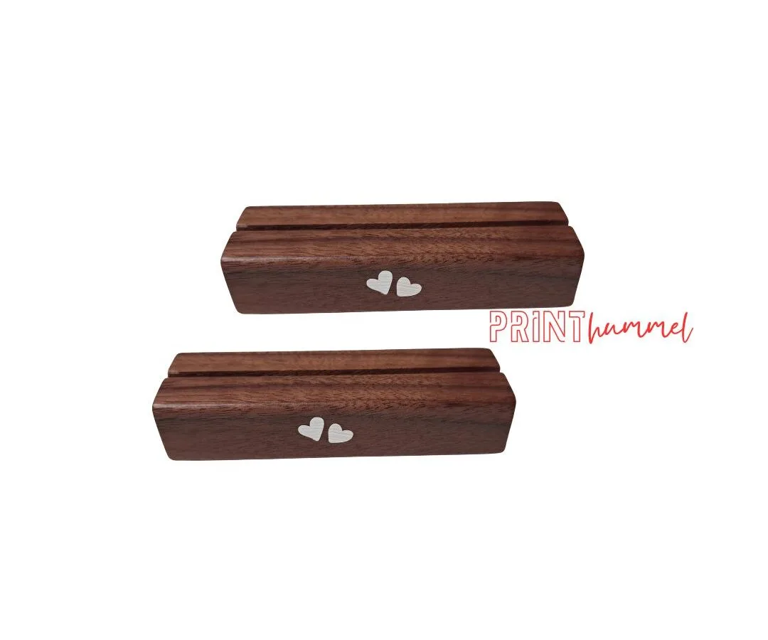 Holz-Bildhalter Nussbaum Silber Sticker Set