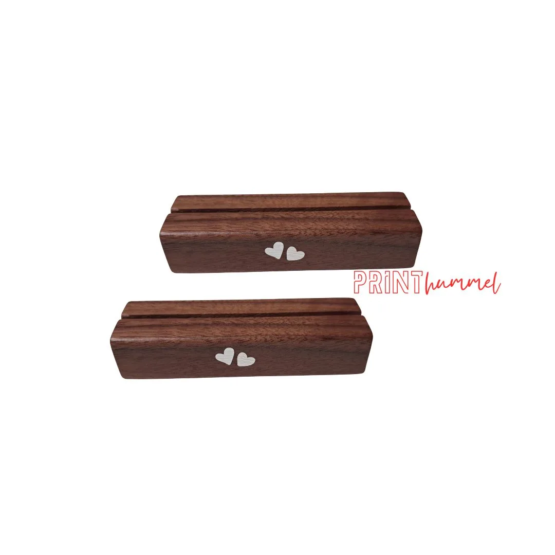 Holz-Bildhalter Nussbaum Silber Sticker Set