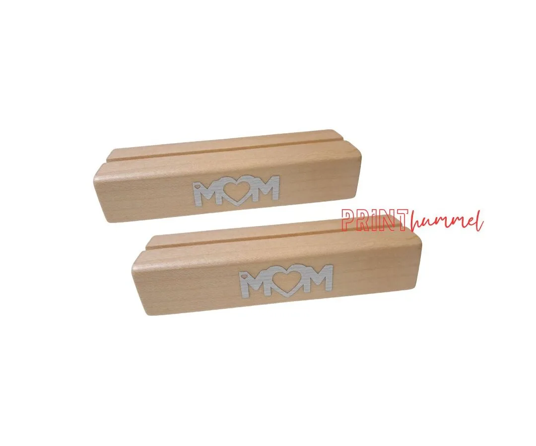 Holz Kartenhalter Set für Mamas mit Silbergravur