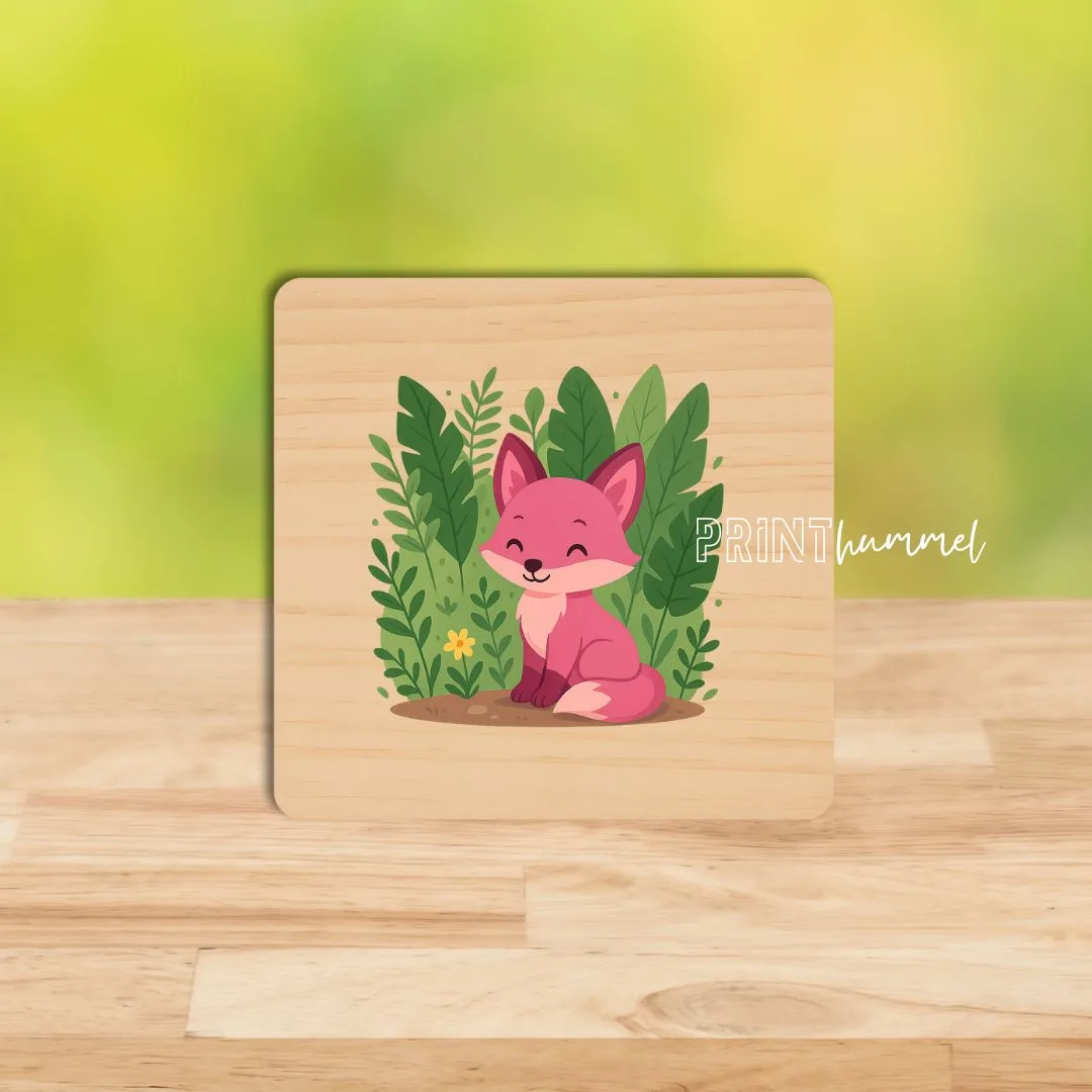 Holz-Untersetzer mit niedlichem Fuchs-Motiv – Bild 5