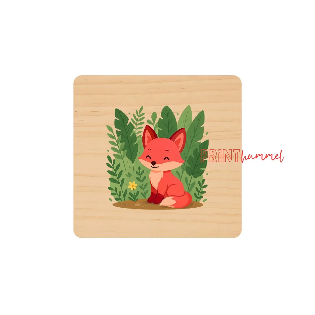 Holz-Untersetzer mit niedlichem Fuchs-Motiv – Bild 6