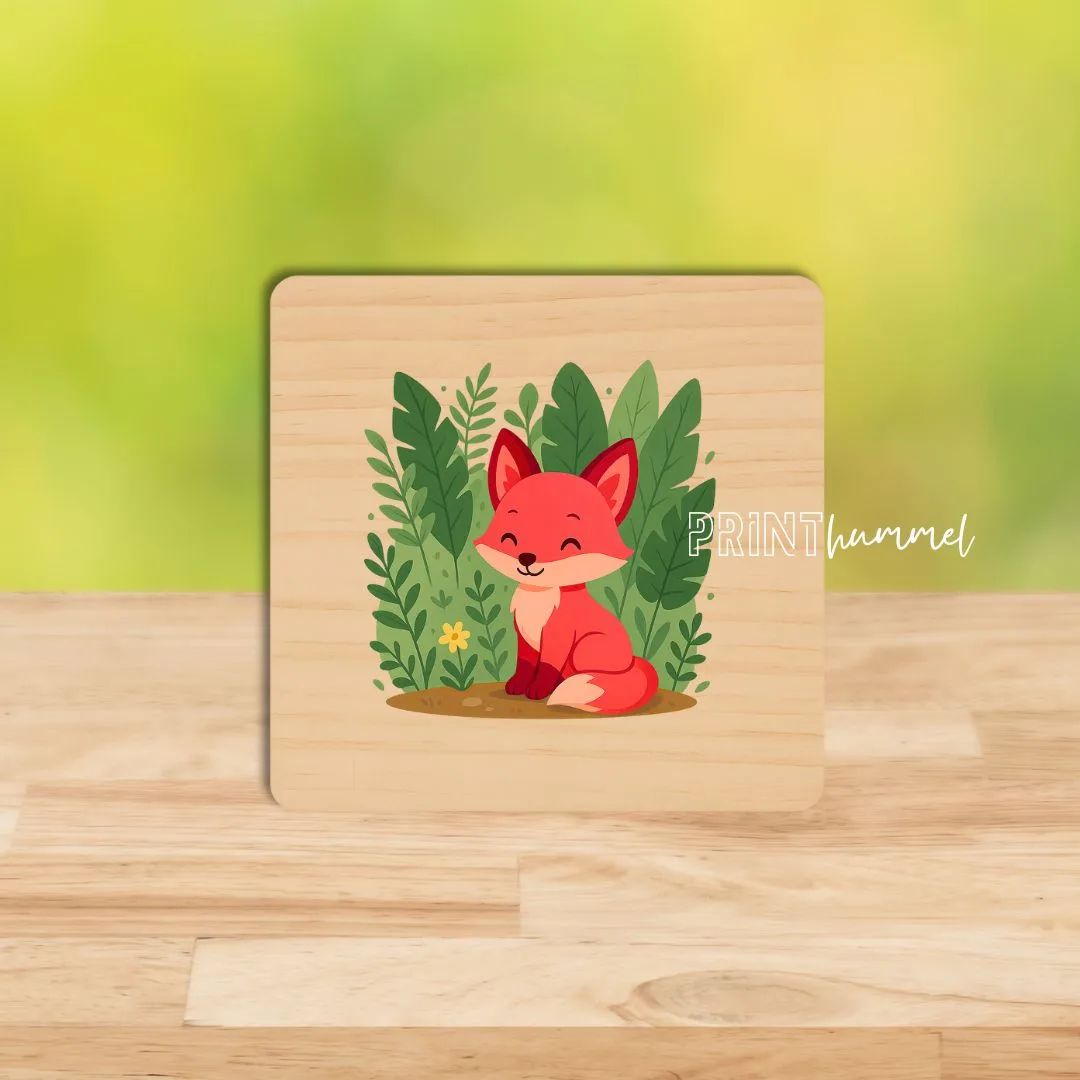 Holz-Untersetzer mit niedlichem Fuchs-Motiv – Bild 7