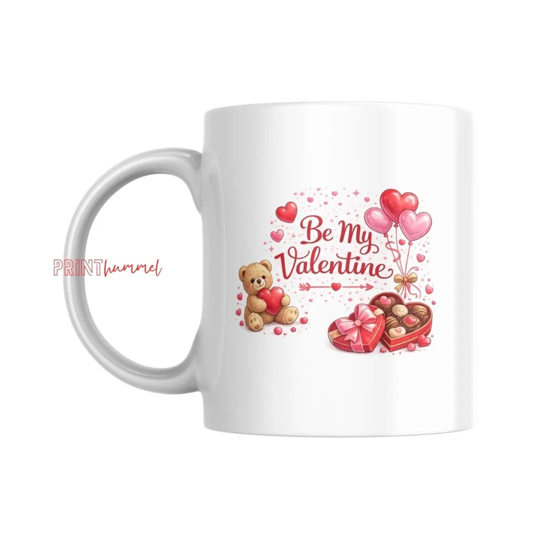 Romantische Kaffeetasse mit Herz Teddy und Pralinen – Bild 2