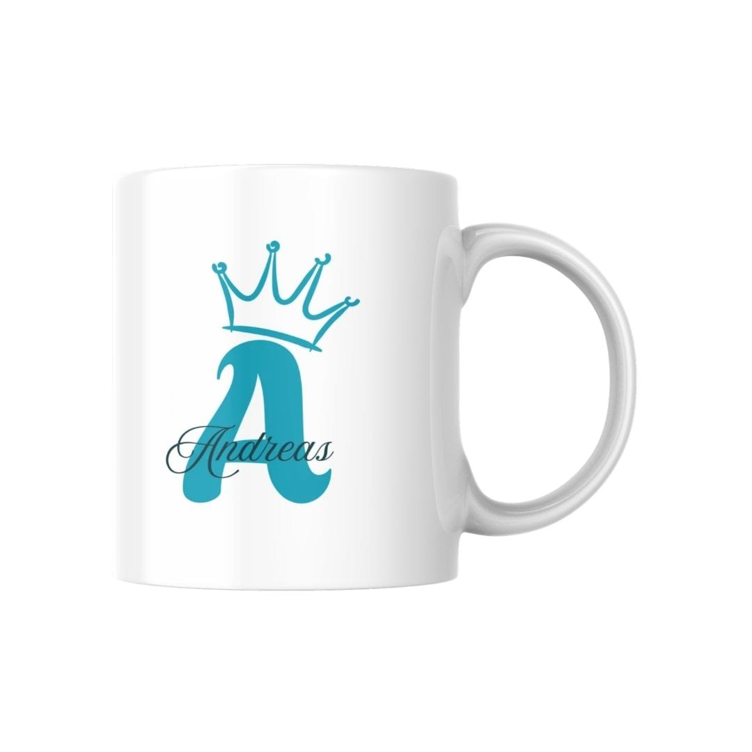 Personalisierte Tasse Buchstaben Krone